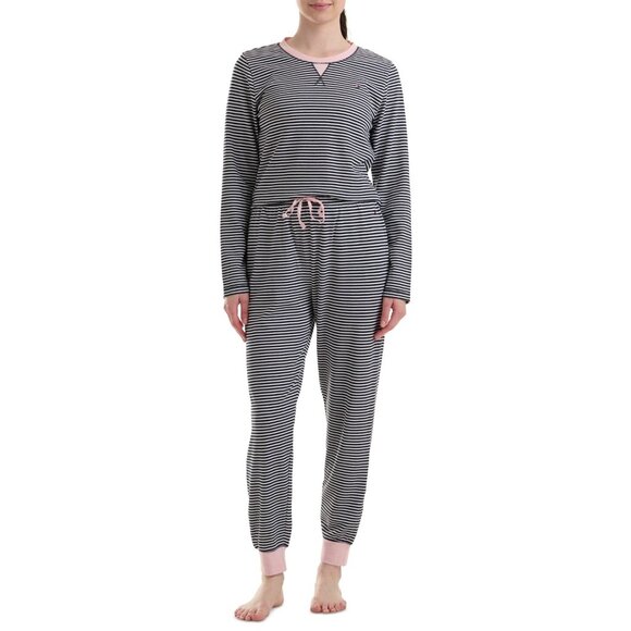 Tommy Hilfiger Women's 2-Pc. Packaged Printed Thermal Pajamas Set Navy Size XL - Picture 1 of 1